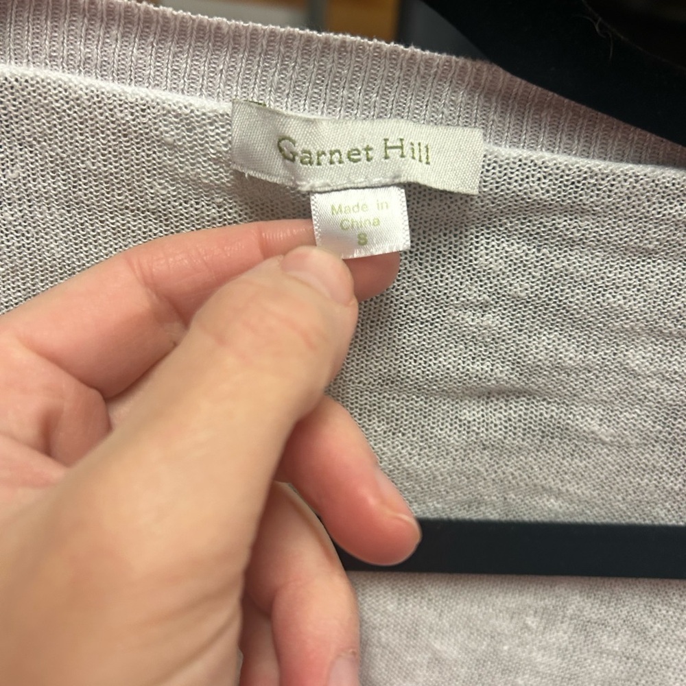Garnet Hill Cream Open-Front 100% Linen Cardigan Size Small - Picture 4 of 4